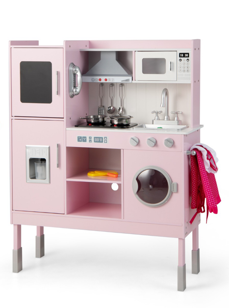 roze kinderkeuken hout